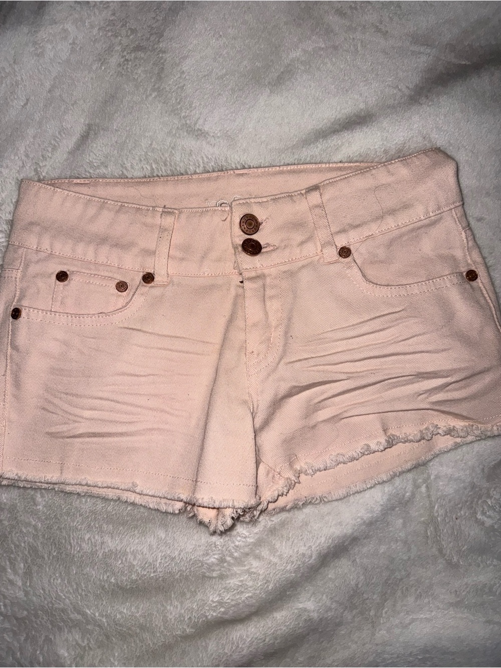 🏷️REFUGE~Light Pink Semi-Distressed Jean  Shorts